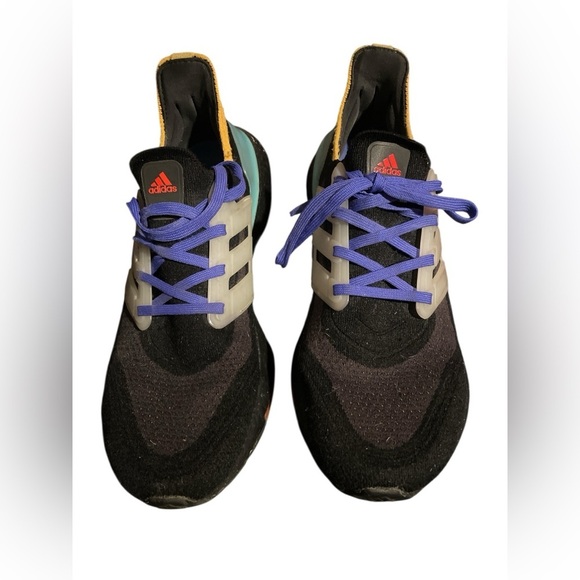 Adidas Ultraboost Black with Blue and Orange Accents - Picture 3 of 5